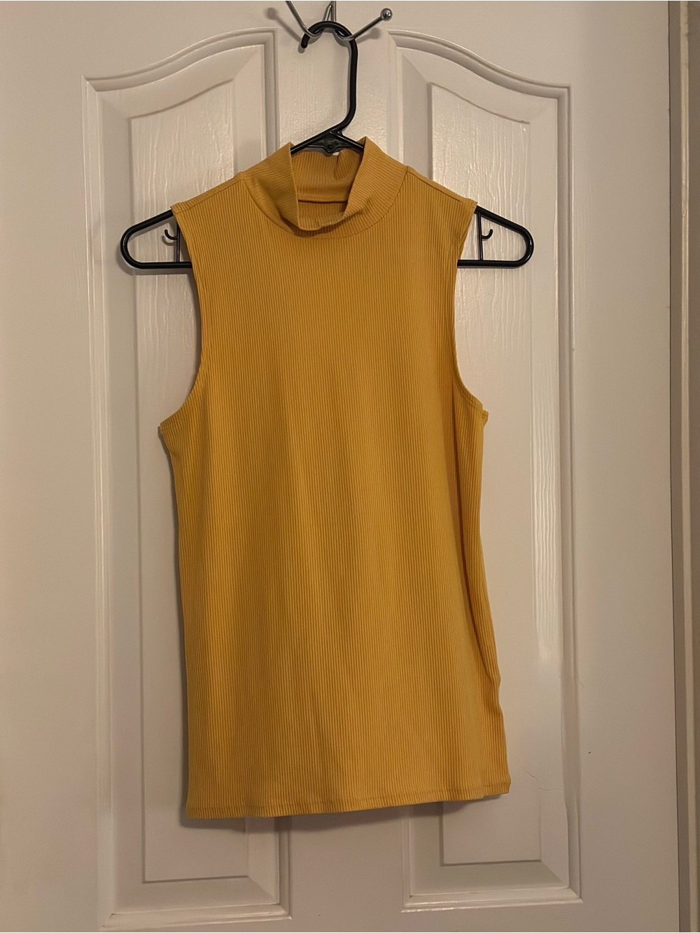 No Boundaries Sleeveless Mock Neck Tank - Mustard